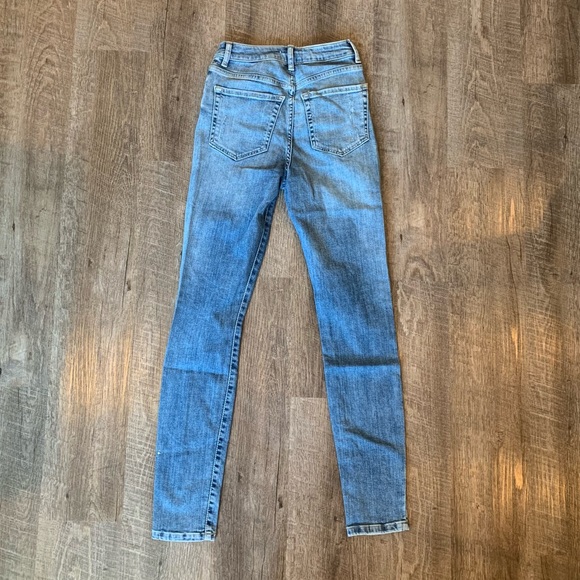 High Waist Button Front Skinny Jeans - Picture 3 of 4